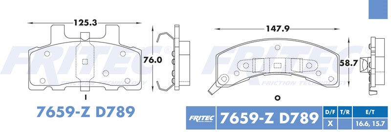 BALATA DISCO DELANTERA DODGE TRUCK RAM 1500 1999 4WD =D789