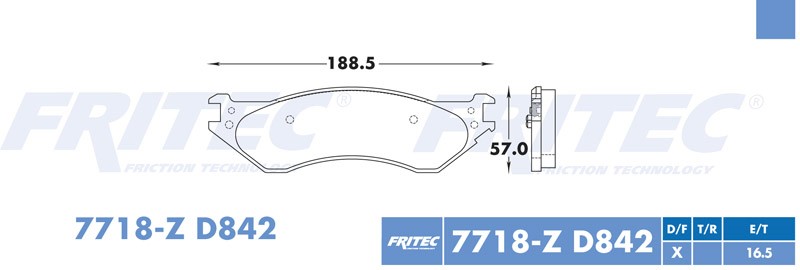 BALATA DISCO DELANTERA DODGE TRUCK RAM 1500 2000-2001 =D842