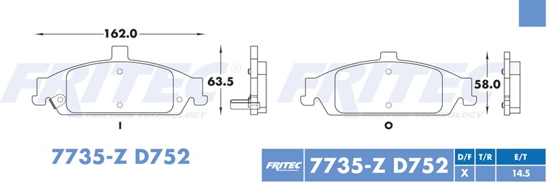 BALATA DISCO DELANTERA CHEVROLET MALIBU 1997-2003 CUTLASS 1997-1999 PONTIAC GRAND AM 1999-2005 OLDSMOBILE ALERO 1999-2004 =D752