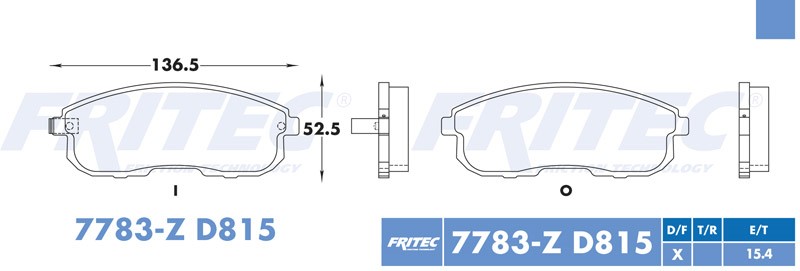 BALATA DISCO DELANTERA NISSAN SENTRA 2012 ALTIMA 2007-2010 MAXIMA 2000-2001 RENAULT TRUCK SAFRANE 2012-2015 =D815