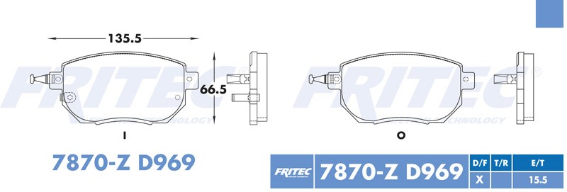 BALATA DISCO DELANTERA NISSAN ALTIMA 2005-2006 MAXIMA 2004-2008 NISSAN TRUCK MURANO 2003-2012 INFINITI FX35 2003-2006 =D969