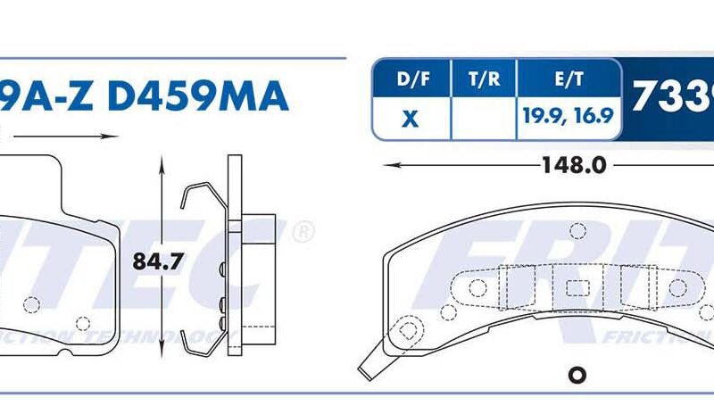 BALATA DISCO DELANTERA CHEVROLET TRUCK C3500 1990-1994 K3500 1990-1991 =D459MA