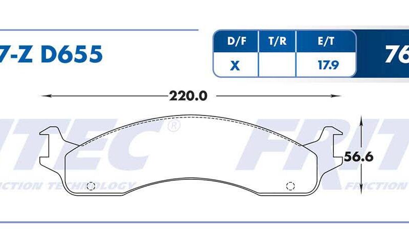 BALATA DISCO DELANTERA DODGE TRUCK B2500 1998 RAM 2500 VAN 1999-2003 RAM 3500 VAN 1999-2003 =D655