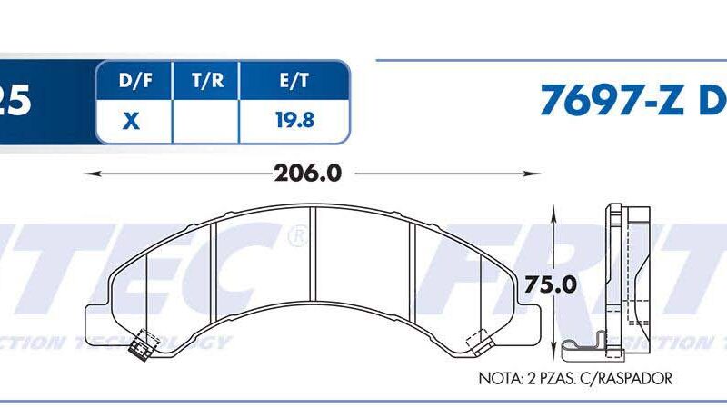BALATA DISCO DELANTERA ISUZU TRUCK ELF 300 2008-2013 ELF 400 2007-2011 =D825