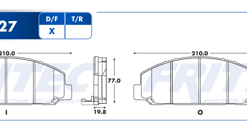 BALATA DISCO DELANTERA ISUZU TRUCK ELF 450 2007-2011 ELF 500 2007-2011 ELF 600 2007-2011 ISUZU W4 SERIES 1999-2000 =D827