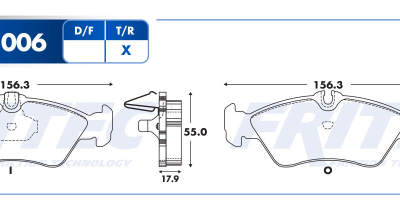 BALATA DISCO TRASERA MERCEDES BENZ TRUCK SPRINTER 2500 2002-2004 SPRINTER 3500 2006 =D1006