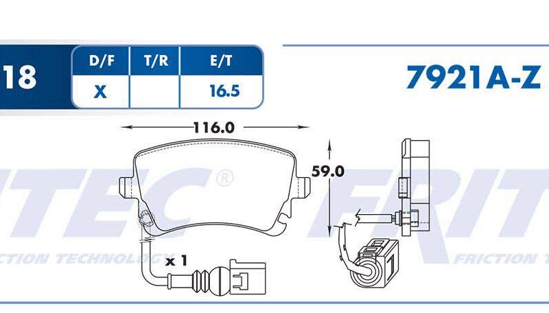 BALATA DISCO TRASERA VOLKSWAGEN TRUCK TRANSPORTER BASE 4L 2.0 LTS 2010-2021 TRANSPORTER CARGO 4L 2.0 LTS 2022 TRANSPORTER CHASIS CABINA 4L 2.0 LTS 2022 TRANSPORTER PASAJEROS 4L 2.0 LTS 2022 EUROVAN BASE 4L 1.9 LTS 2006-2009 =D1018