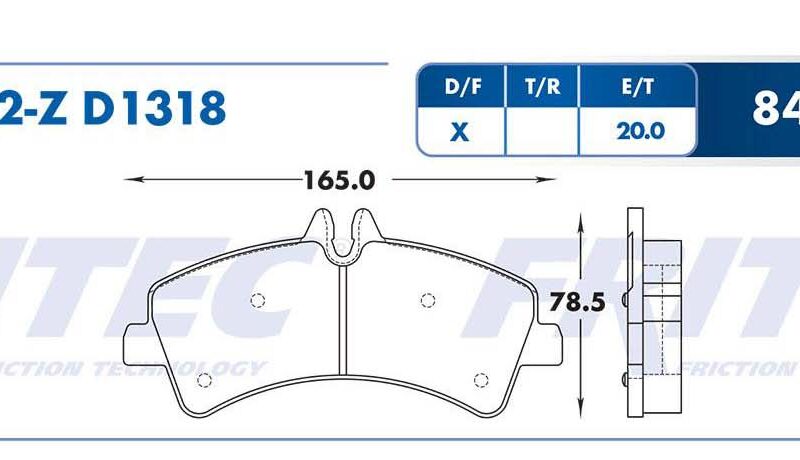 BALATA DISCO TRASERA VOLKSWAGEN TRUCK CRAFTER 2008-2012 MERCEDES BENZ TRUCK SPRINTER 415 2007-2012 SPRINTER 416 2007-2012 =D1318