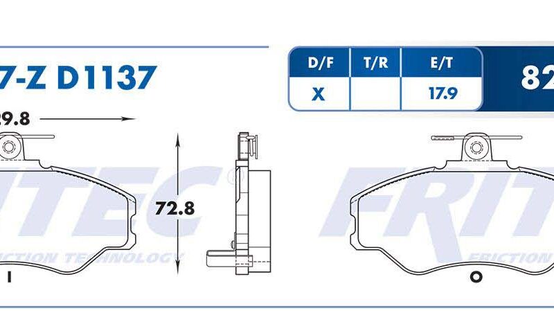 BALATA DISCO DELANTERA DODGE TRUCK H-100 1997-2007 GASOLINA H-100 VAN 2008 =D1137