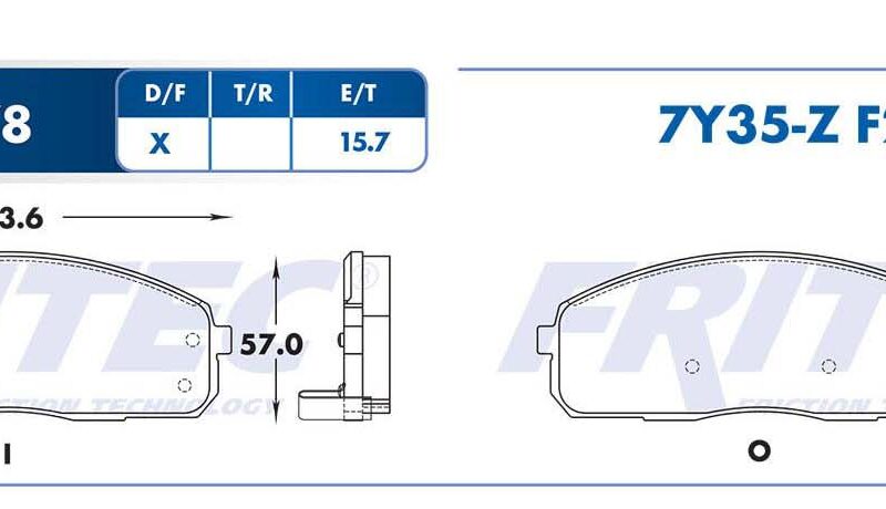 BALATA DISCO DELANTERA DODGE TRUCK H-100 BASE 4L 2.5 LTS 2006-2010 H-100 VAN BASE 4L 2.5 LTS 2011-2014 JAC TRUCK X200 BASE 4L 2.0 LTS 2020-2024 =F278