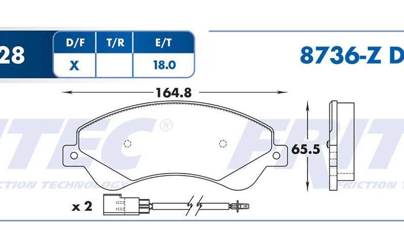 BALATA DISCO DELANTERA FORD TRUCK TRANSIT 2008-2012 =D1528