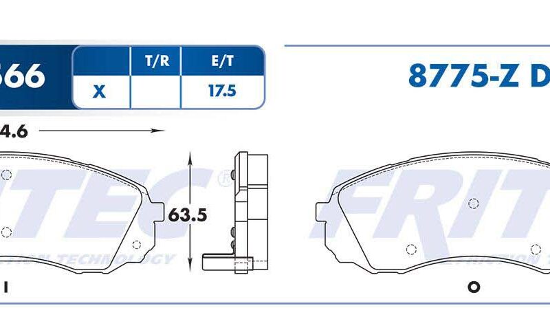 BALATA DISCO DELANTERA DODGE TRUCK H-100 VAN BASE 4L 2.4 LTS 2010-2013 H-100 VAN BASE 4L 2.5 LTS 2010-2013 H-100 BASE 4L 2.5 LTS 2010 HYUNDAI TRUCK STAREX CARGO 4L 2.4 LTS 2019-2020 STAREX PASAJEROS 4L 2.4 LTS 2019-2020 ANTES: SHD7Y52-Z F339