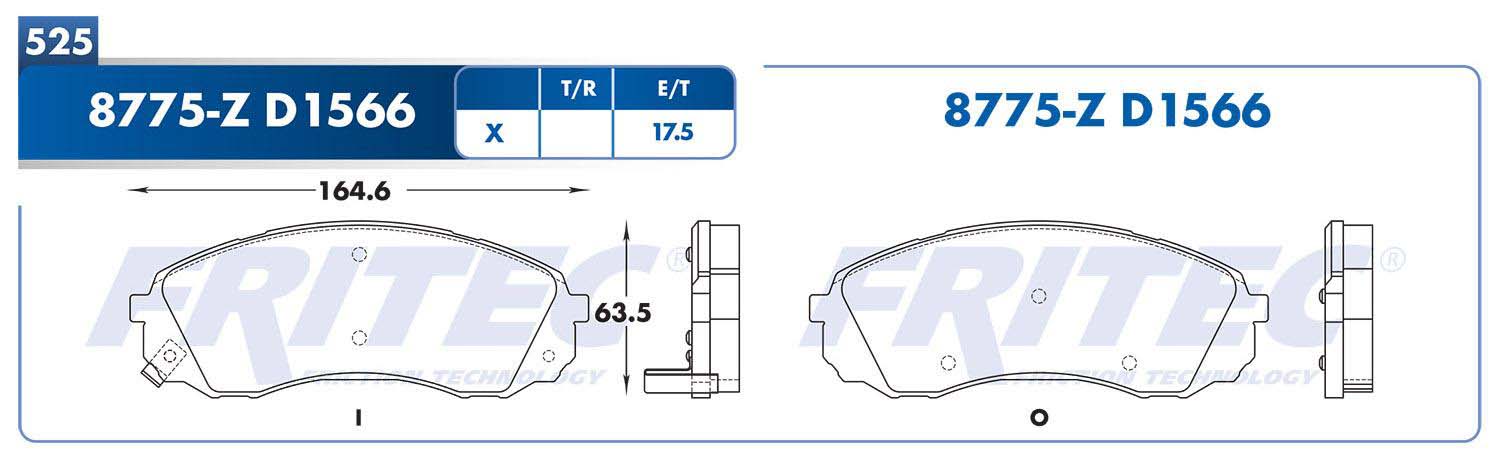 BALATA DISCO DELANTERA DODGE TRUCK H-100 VAN BASE 4L 2.4 LTS 2010-2013 H-100 VAN BASE 4L 2.5 LTS 2010-2013 H-100 BASE 4L 2.5 LTS 2010 HYUNDAI TRUCK STAREX CARGO 4L 2.4 LTS 2019-2020 STAREX PASAJEROS 4L 2.4 LTS 2019-2020 ANTES: SHD7Y52-Z F339