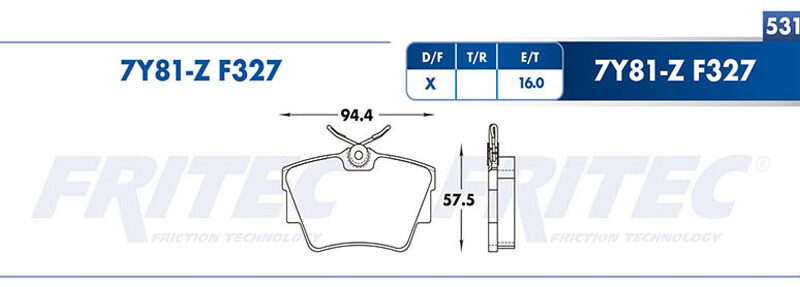 BALATA DISCO TRASERA RENAULT TRUCK TRAFIC 2007-2013 =F327