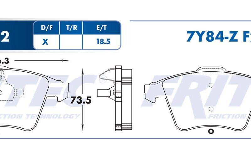 BALATA DISCO DELANTERA VOLKSWAGEN TRUCK TRANSPORTER 2010-2012 =F262