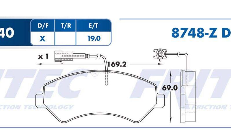 BALATA DISCO DELANTERA FIAT TRUCK DUCATO 2008-2015 PEUGEOT TRUCK MANAGER 2009-2015 RAM PROMASTER 2014-2016 =D1540