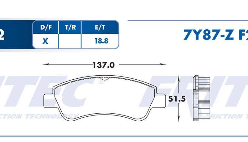 BALATA DISCO TRASERA FIAT TRUCK DUCATO 2008-2012 PEUGEOT TRUCK MANAGER 2009-2012 =F222