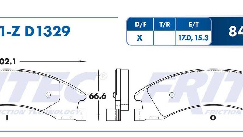 BALATA DISCO TRASERA FORD TRUCK ECONOLINE E-150 2008-2014 ECONOLINE E-250 2008-2013 ECONOLINE E-350 SUPER DUTY 2008-2013 =D1329