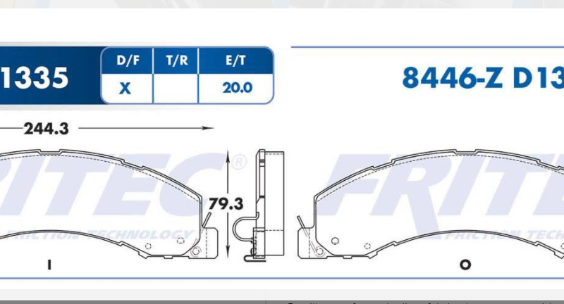 BALATA DISCO DELANTERA DODGE TRUCK RAM 4500 2008-2013 RAM 5500 2008-2010 RAM 4500 2011-2015 RAM 5500 2011-2015 =D1335
