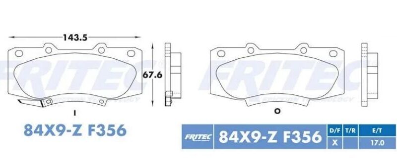 BALATA DISCO DELANTERA TOYOTA TRUCK HILUX 2009-2013 VIGO 2010 =D1567