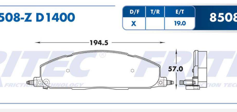 BALATA DISCO TRASERA DODGE TRUCK RAM 4000 2010-2011 RAM 1500 2011-2012 RAM 2500 2009-2015 RAM 3500 2009-2015 =D1400