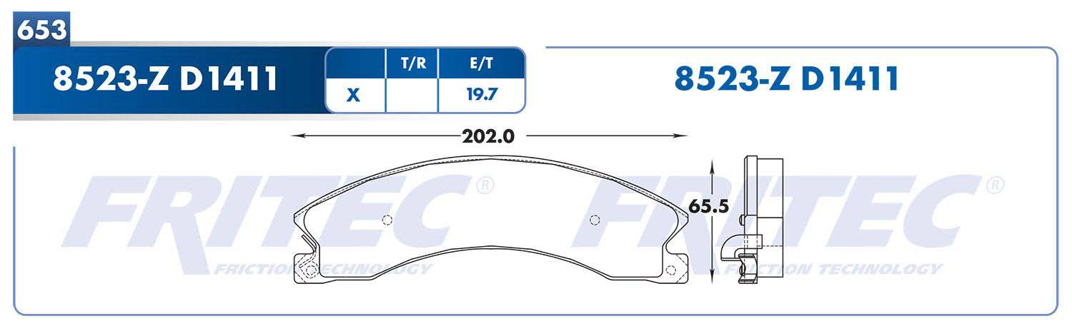 BALATA DISCO DELANTERA CHEVROLET TRUCK SILVERADO 1500 2016-2017 SILVERADO 2500 BASE 2016-2017 SILVERADO 2500 HD 2011-2021 SILVERADO 3500 BASE 2018-2013 GMC TRUCK SIERRA 2500 HD 2011-2021 SIERRA 3500 HD 2011-2015 NISSAN TRUCK NV2500 BASE 2013-2020 =D1411