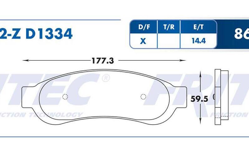 BALATA DISCO TRASERA FORD TRUCK F-250 SUPER DUTY 2011-2012 F-350 SUPER DUTY 2011-2012 F-450 SUPER DUTY 2011-2012 =D1334