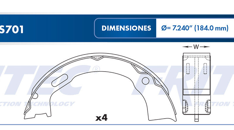 BALATA TAMBOR ESTACIONAMIENTO TRASERA FORD TRUCK EXPLORER 1995-1999 WINDSTAR 1995-1999 EXPLORER 1998 2WD EXPLORER 1990 2WD =S701
