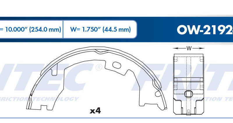 BALATA TAMBOR ESTACIONAMIENTO TRASERA DODGE TRUCK RAM 1500 2007-2008 RAM 2500 2006-2010 RAM 3500 2006-2010 FORD F-350 SUPER DUTY 2005-2012 =S854
