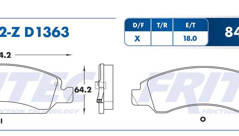 BALATA DISCO DELANTERA CHEVROLET TRUCK SILVERADO 1500 2008-2015 SUBURBAN 1500 2008-2014 VALANCHE 2008-2011 =D1363