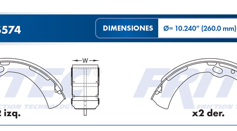 BALATA TAMBOR TRASERA NISSAN TRUCK D21 PICK UP 1990-1994 FRONTIER 1998-2004 FRONTIER PICK UP 2006-2008 2WD =S574