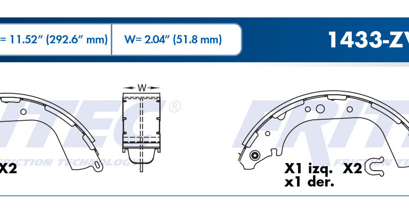 BALATA TAMBOR TRASERA NISSAN TRUCK D21 PICK UP 1990-1999 XTERRA 2000-2004 PICK UP 1995-1997 FRONTIER 1998-2004 =S631
