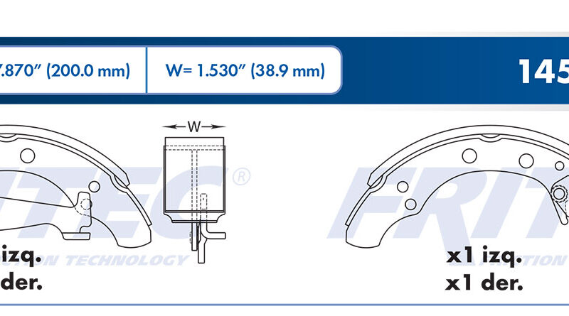 BALATA TAMBOR TRASERA VOLKSWAGEN POLO 2015-2016 POINTER GTI 2000-2009 =S662