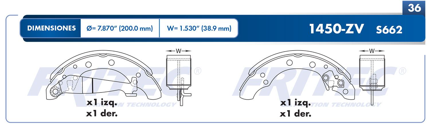 BALATA TAMBOR TRASERA VOLKSWAGEN JETTA A3 1996-1999 LUPO 2005-2009 POLO 2003-2007 POINTER 1998-2009 POINTER PICK UP 2000-2009 DERBY 1999-2009 GOL 2009-2016 GOLF A3 1993-1999 CABRIO A3 1996-2002 VOLKSWAGEN CROSSFOX 2007-2017 =1450