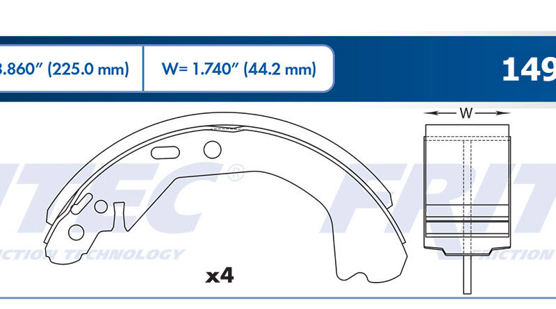 BALATA TAMBOR TRASERA CHEVROLET MALIBU 1997-2003 CHEVROLET CUTLASS 1997 =S720