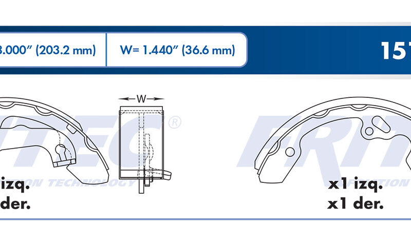 BALATA TAMBOR TRASERA FORD FOCUS 2000-2011 FOCUS AMBIENTE 2008-2011 FOCUS RS 2010-2011 FOCUS SPORT 2011 FOCUS ST 2008-2011 =S747