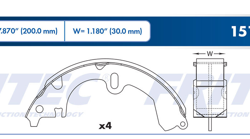 BALATA TAMBOR TRASERA TOYOTA COROLLA CE 4L 1.8 LTS 1999-2003 COROLLA LE 4L 1.8 LTS 2000-2003 COROLLA S 4L 1.8 LTS 2001-2002 COROLLA VE 4L 1.8 LTS 2000 FAW F5 LUJO HL 4L 1.5 LTS 2008-2009 FAW F5 LUJO SL 4L 1.5 LTS 2008-2009 =S750