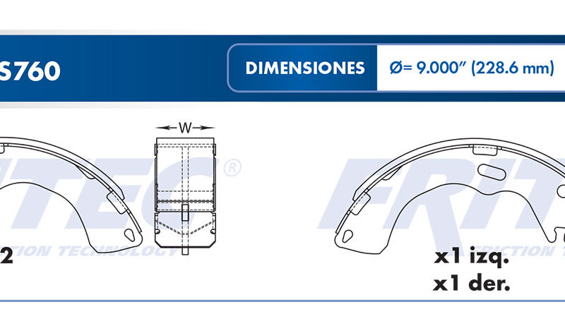 BALATA TAMBOR TRASERA FORD TRUCK ESCAPE 2001-2007 MAZDA TRUCK TRIBUTE 2001-2006 MERCURY TRUCK MARINER 2005-2007 =S760