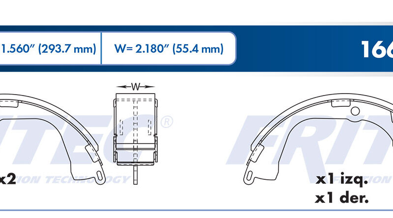 BALATA TAMBOR TRASERA VOLKSWAGEN TRUCK AMAROK ENTRY 2012 4WD AMAROK HIGHLINE 2011-2012 2WD AMAROK HIGHLINE 2011-2012 =S996