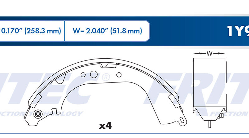 BALATA TAMBOR TRASERA TOYOTA TRUCK HIACE 2013-2014 =S589