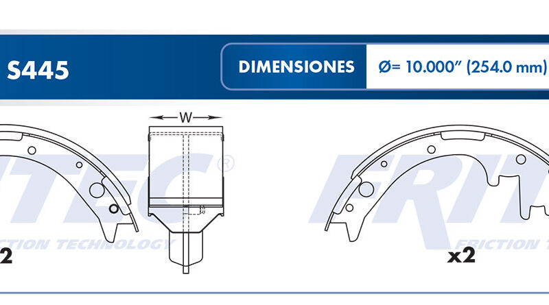 BALATA TAMBOR TRASERA SEAT CORDOBA 1976-1977 DODGE TRUCK DAKOTA 1990-1999 DODGE MONACO 1975-1978 RAM CHARGER 1980-1983 =S445