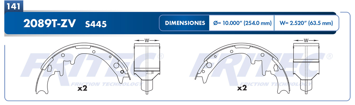 BALATA TAMBOR TRASERA SEAT CORDOBA 1976-1977 DODGE TRUCK DAKOTA 1990-1999 DODGE MONACO 1975-1978 RAM CHARGER 1980-1983 =S445