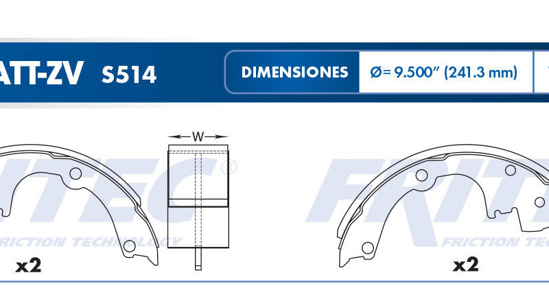 BALATA TAMBOR TRASERA CHEVROLET TRUCK BLAZER 1995-1997 S10 1990 S10 GMC TRUCK JIMMY 1995-1997 S15 JIMMY 1990 =S514