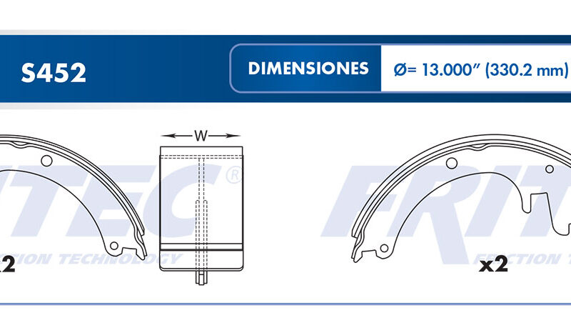 BALATA TAMBOR TRASERA CHEVROLET TRUCK C3500 2000-2001 C3500 1990-1991 2WD MICROBUS 1991-1996 C30 1980-1985 2WD =S452