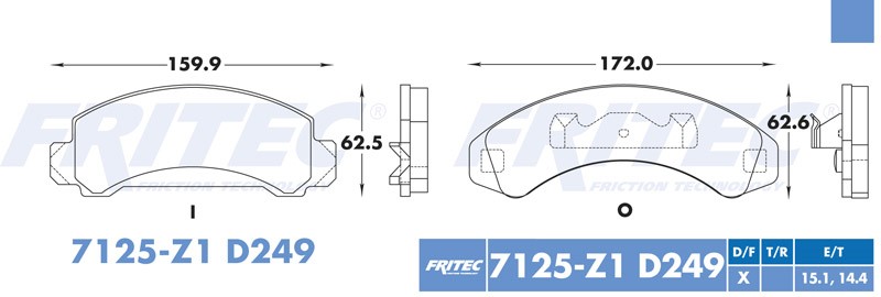 BALATA DISCO DELANTERA FORD TRUCK RANGER 1983-1985 BRONCO II 1984-1985 =D249