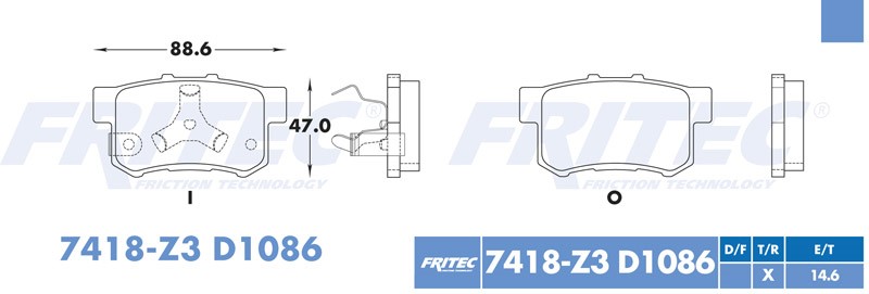 BALATA DISCO TRASERA HONDA TRUCK CR-V 2005-2016 ACURA TRUCK RDX 2014-2017 HONDA ACCORD CROSSTOUR EXL 2010 ACCORD CROSSTOUR EXL 2011-2013 4WD
