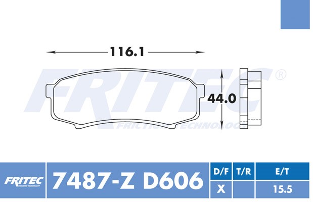 BALATA DISCO TRASERA TOYOTA TRUCK 4RUNNER 2003-2013 FJ CRUISER 2007-2014 HILUX 2004-2008 MITSUBISHI TRUCK MONTERO 2008-2010 =D606