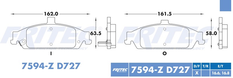 BALATA DISCO DELANTERA CHEVROLET MALIBU 2000-2003 CUTLASS 1997 =D727