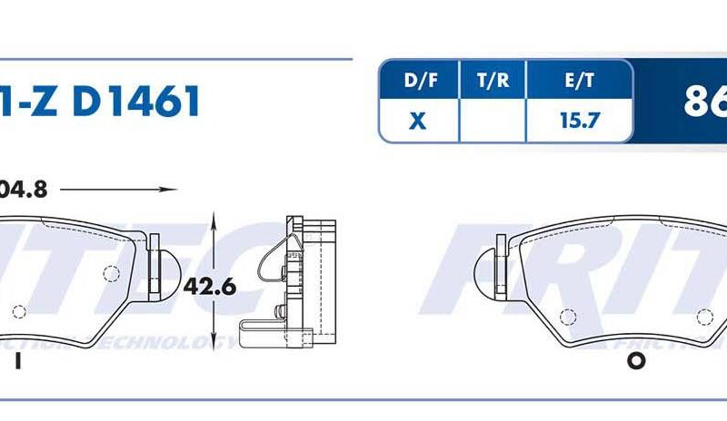 BALATA DISCO TRASERA CHEVROLET ASTRA 2000-2009 =D1461