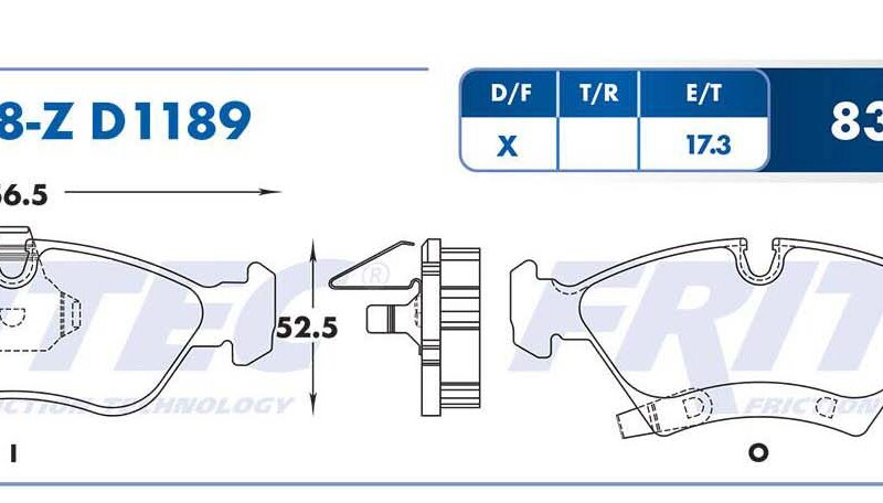 BALATA DISCO DELANTERA CHEVROLET TRUCK MERIVA 2003-2008 =D1189